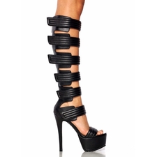 Faux Leather Moto Ranger Heels