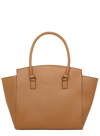 Tan wing plate tote bag