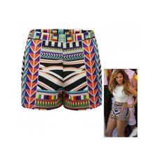 KarmaClothing J Lo Multicolour Aztec Stripe Shorts