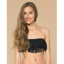 Festival Fringe Bandeau Bikini | Black | Accessorize