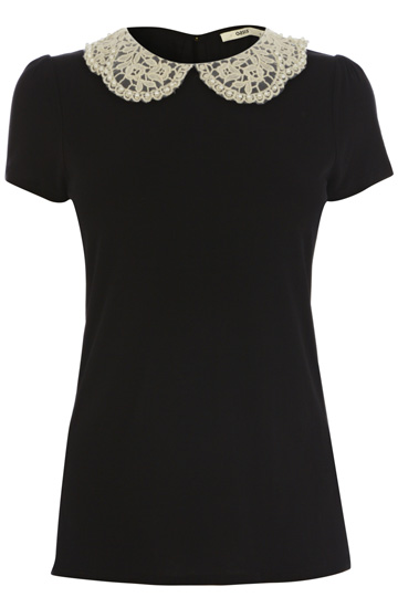 Pearl Organza Collar Tee