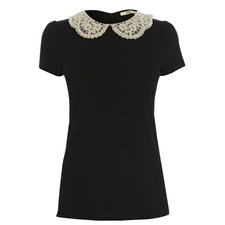 Pearl Organza Collar Tee