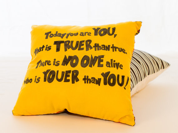 Dr. Seuss tribute quote pillow