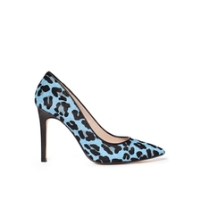 Image 1 of Dune Anabel Blue Leopard Print Heeled Shoes