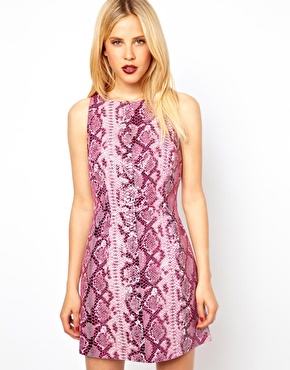 ASOS Leather Snake Print Sh...