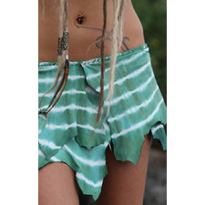 Antique Green Tie-Dye Leather Belt 