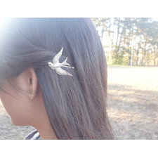 Bird Bobby Pin - Silver Sparrow - Cute Adorable Boho Bohemian Indie Minimal Elegant Romantic Whimsical Whimsy Dreamy - Woodland Collection