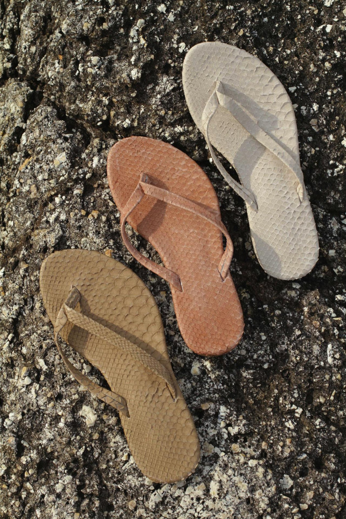 Handmade python leather fli...