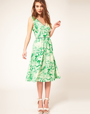 ASOS Midi Dress In Watercol...