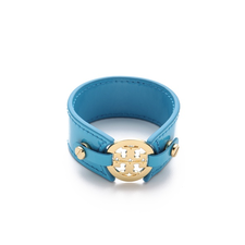 Tory Burch Logo Skinny Double Snap Cuff