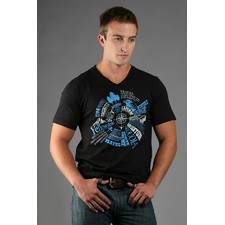 Black V-Neck Jersey Tee