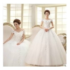 Sexy Fashion Off Shoulder Vintage Organza Wedding Gown