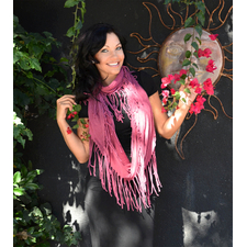 Sweet Virtues - Integrity Side Fringe Infinity Scarf in Maroon - show pony boutique