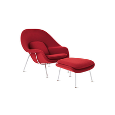 Womb™ Chair in Boucle Classic Fabric, Chrome Frame 
