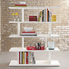 3.14 white bookcase in office furniture | CB2
