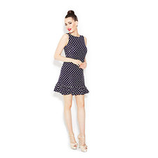 LOVELY DOTS DRESS NAVY