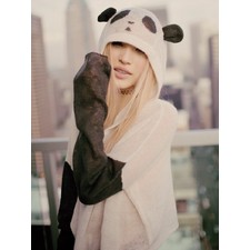 Wildfox Panda Face Hooded Billy in Vintage Lace