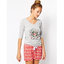 Chelsea Peers Zebra Print Top And Shorts PJ Set