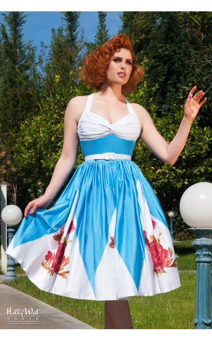 Lydia Dress in Rose Border ...
