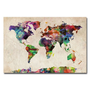 Michael Tompsett 'Urban Watercolor World Map' Canvas Art | Overstock.com