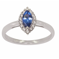 Top Tanzanite - 0.32 Carat Marquise shape Ring in White Gold