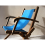 Lovely French Small  Vintage blue  Doll Deckchair,or TRANSAT 1950s.