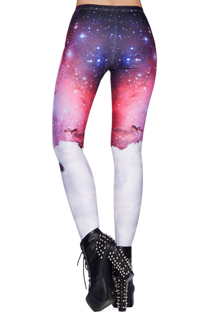 Pink Nebula Print Leggings