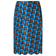 Blue Silk Wave Scalloped Skirt | J.W.Anderson | Avenue32