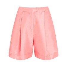 Pink Silk Pleated Shorts | Rejina Pyo | Avenue32