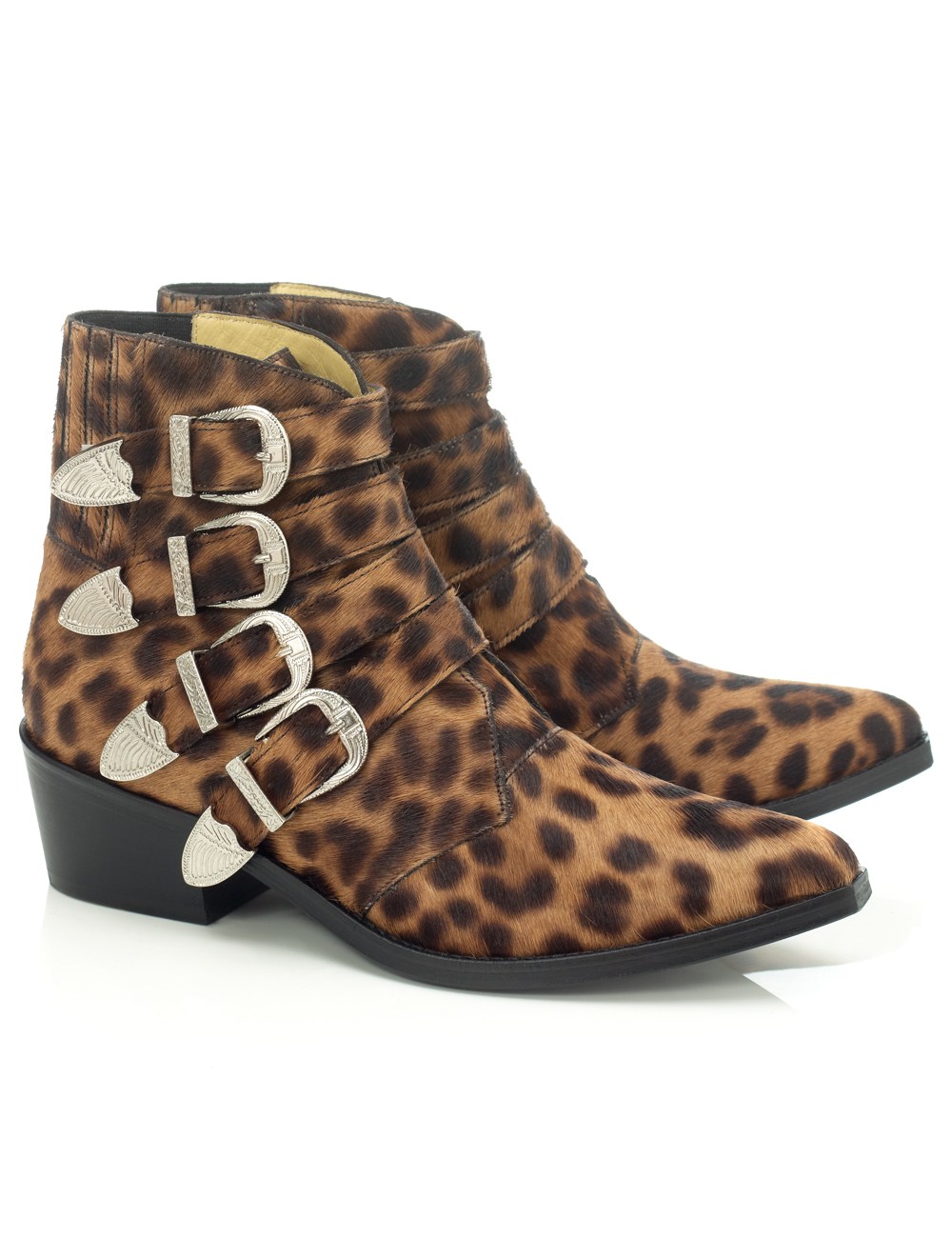 Leopard Pony Hair Buckled B...