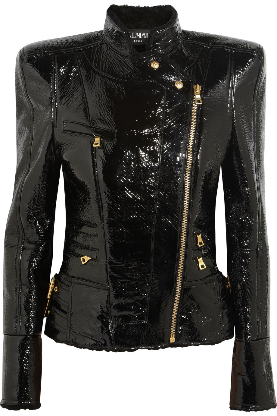 BalmainShearling-lined PVC ...