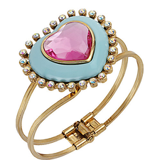 HEART CANDY HINGED BANGLE BLUE