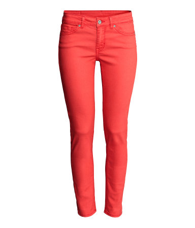 Red skinny jeans