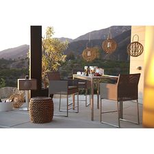 Dune High Dining Table with Pebbled Glass in Outdoor Dining Tables | Crate and Barrel