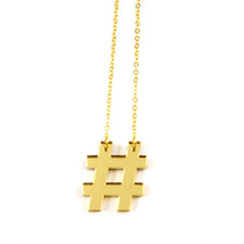 #Hashtag Necklace [Gold Mirror] by Plastique