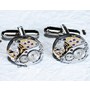 Longines Men Steampunk Cufflinks - Luxury Swiss Vintage Watch Movement