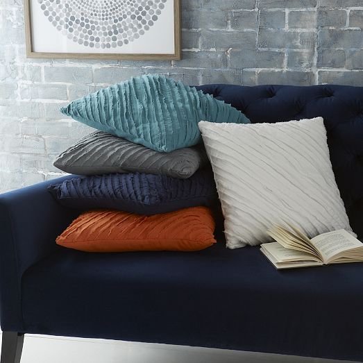 Diagonal Frayed Pillow – Pe...