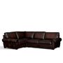 Turner Leather 3-Piece Roll Arm Sectional with Corner | Pottery Barn