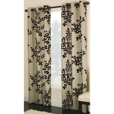allen   roth Waterbury 84-in L Floral Chocolate Grommet Window Curtain Panel