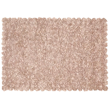 The Land of Nod | Kids Rugs: Pink Appliqued Rose Rug in Solid Rugs