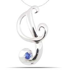 Top Tanzanite - 0.14 Carat Round Alphabet Pendant I