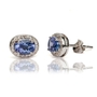 Top Tanzanite - Silver Earrings of 1.36 Carats in Oval Shape