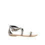 London Rebel Animal Strap Leather Flat Sandal