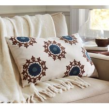 Mini Embroidered Suzani Lumbar Pillow Cover | Pottery Barn