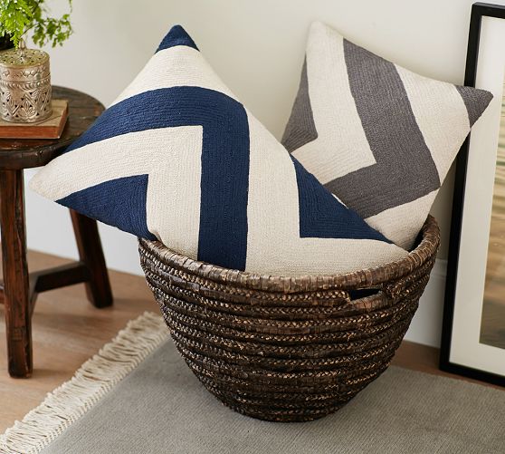 Chevron Crewel Embroidered ...