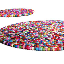 3ft Round felt rug by YUMMI 90cm