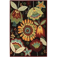 Nourison Folk Flowers Black 5 ft. x 7 ft. 6 in. Area Rug-032751 at The Home Depot