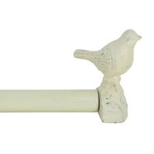 allen   roth 72-in to 144-in Antique White Metal Single Curtain Rod