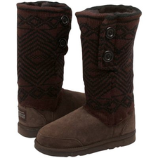 Aussie Dogs Ethnic Chocolate-Black Juniors Tall Boot