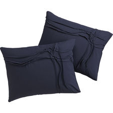 set of 2 twisted navy shams